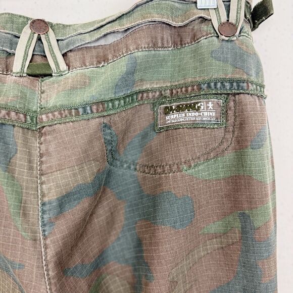 Da-Nang Camo Cargo Pants Embroidered Womens Sz Small Silk Cotton Straight Leg - Picture 7 of 16